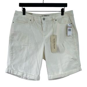 VINTAGE AMERICA Boho Cream Denim Rolled Cuff NEW Bermuda Shorts 12/31